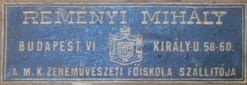 Reményi cimke Reményi cimke